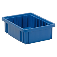 Divider Box&reg; Containers, Plastic, 10.9" W x 8.3" D x 3.5" H, Blue MAS Chibougamau