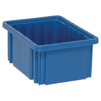 Divider Box&reg; Containers, Plastic, 10.9" W x 8.3" D x 5" H, Blue MAS Chibougamau