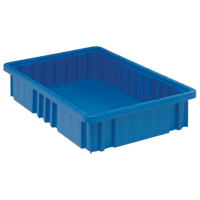 Divider Box&reg; Containers, Plastic, 16.5" W x 10.9" D x 3.5" H, Blue MAS Chibougamau