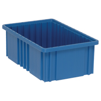 Divider Box&reg; Containers, Plastic, 16.5" W x 10.9" D x 6" H, Blue MAS Chibougamau