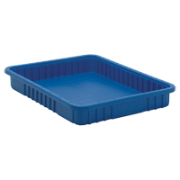 Divider Box&reg; Containers, Plastic, 22.5" W x 17.5" D x 3" H, Blue MAS Chibougamau