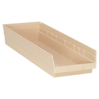 Bac pour &eacute;tag&egrave;re &eacute;conomique, 8-3/8" la x 4" H x 23-5/8" p, Ivoire, Capacit&eacute; 60 lb MAS Chibougamau