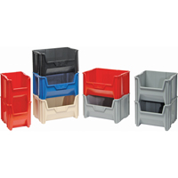 Contenants &agrave; empiler g&eacute;ants, 16,5" la x 17,5" p x 12,5" h, Gris MAS Chibougamau