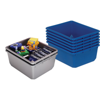 Bacs empilables en crois&eacute;, 11" la x 17,25" p x 12" h, Bleu MAS Chibougamau