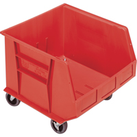 Mobile Bin, 14" H x 16-1/2" W x 18" D, 75 lbs. Capacity, Red MAS Chibougamau