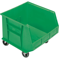 Mobile Bin, 14" H x 16-1/2" W x 18" D, 75 lbs. Capacity, Green MAS Chibougamau