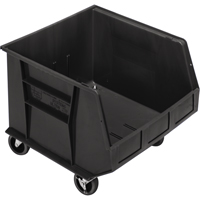 Mobile Bin, 14" H x 16-1/2" W x 18" D, 75 lbs. Capacity, Black MAS Chibougamau