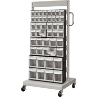 Mobile Tilt Bin Rack, Single-sided, 46 bins, 26-1/4" W x 22" D x 57-1/2" H MAS Chibougamau