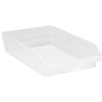 Bacs de rangement pour tablettes, 11-1/8" la x 4" H x 17-7/8" p, Transparent, Capacit&eacute; 40 lb MAS Chibougamau