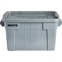 Bac de stockage Brute avec couvercle, 27,88” p x 17,38” la x 15,13” h, Capacit&eacute; 160 lb, Gris MAS Chibougamau