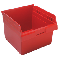 Store-Max Shelf Bins, 11-1/8" W x 8" H x 11-5/8" D, Red, 44 lbs. Capacity MAS Chibougamau