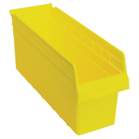 Store-Max Shelf Bins, 6-5/8" W x 8" H x 17-7/8" D, Yellow, 56 lbs. Capacity MAS Chibougamau