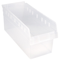 Store-Max Shelf Bins, 8-3/8" W x 8" H x 17-7/8" D, Clear, 56 lbs. Capacity MAS Chibougamau