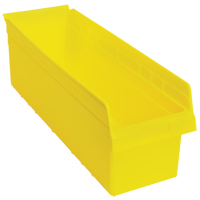Store-Max Shelf Bins, 8-3/8" W x 8" H x 23-5/8" D, Yellow, 68 lbs. Capacity MAS Chibougamau
