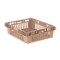 Contenant en plastique empilable Stack-N-Nest pour l'agriculture, 20,3" x 24" x 6,8", Beige MAS Chibougamau
