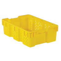 Contenant en plastique empilable Stack-N-Nest pour l'agriculture, 16" x 23,9" x 7,3", Jaune MAS Chibougamau
