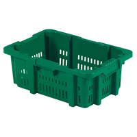 Contenant en plastique Stack-N-Nest pour la manutention des aliments, 16" x 23,9" x 8,8", Vert MAS Chibougamau