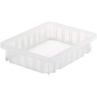 Divider Box&reg; Container, Plastic, 10.875" W x 8.25" D x 2.5" H, Clear MAS Chibougamau
