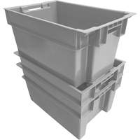 Contenant Stack & Nest, 16" la, 12" h x 24" p, Gris MAS Chibougamau
