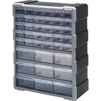 Armoire &agrave; tiroir, Plastique, 39 tiroirs, 15" x 6-1/4" x 18-3/4", Noir MAS Chibougamau