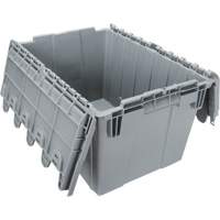 Contenant de distribution en plastique avec dessus basculant, 21,65" x 15,5" x 12,5", Gris MAS Chibougamau