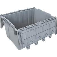 Contenant de distribution en plastique avec dessus basculant, 21,65" x 15,5" x 12,5", Gris MAS Chibougamau