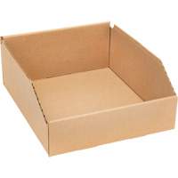 Boîtes profondes en carton ondul&eacute;, 11-3/4" la x 11-1/4" p x 4-1/2" h, Beige MAS Chibougamau