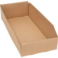 Boîtes profondes en carton ondul&eacute;, 7-3/4" la x 17-1/4" p x 4-1/2" h, Beige MAS Chibougamau