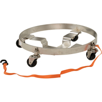 Chariots &agrave; &eacute;tages multiples pour baril, Acier inoxydable, Capacit&eacute;e 900 lb, Diam&egrave;tre 23-1/2", Roue en Caoutchouc MAS Chibougamau