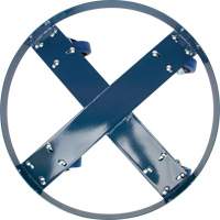 Drum Dolly, Steel, 1400 lbs. Capacity, 24" Diameter, Blue Elastic Casters MAS Chibougamau
