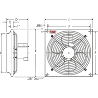 Ventilateurs muraux d'usage g&eacute;n&eacute;ral, Commercial, 2 vitesses, Diam&egrave;tre de 10" MAS Chibougamau