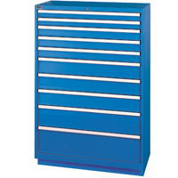 Drawer Cabinets, 10 Drawers, 40-1/4" W x 22-1/2" D x 59-1/2" H, Bright blue MAS Chibougamau