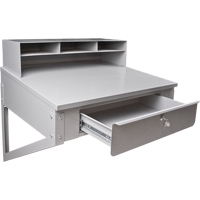 Wall-Mounted Shop Desk, 34-1/2" W x 28" D x 31" H, Grey MAS Chibougamau