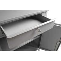 Cabinet Style Shop Desk, 34-1/2" W x 30" D x 53" H, Grey MAS Chibougamau