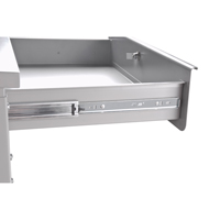 Cabinet Style Shop Desk, 34-1/2" W x 30" D x 53" H, Grey MAS Chibougamau