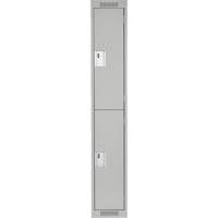 Clean Line Lockers, 2 -tier, 12" x 18" x 72", Steel, Grey, Rivet (Assembled) MAS Chibougamau