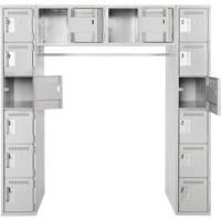 Arche de casiers &eacute;conomiques assembl&eacute;s Clean Line, 16 niveaux, Bloc de 3, 18" x 72" x 12", Acier MAS Chibougamau
