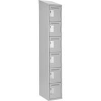 Clean Line Lockerette , 6 -tier, 12" x 18" x 78", Steel, Grey, Rivet (Assembled) MAS Chibougamau