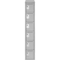 Clean Line Lockerette , 6 -tier, 12" x 18" x 78", Steel, Grey, Rivet (Assembled) MAS Chibougamau