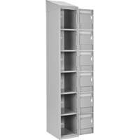 Clean Line Lockerette , 6 -tier, Bank of 4, 48" x 18" x 78", Steel, Grey, Rivet (Assembled) MAS Chibougamau