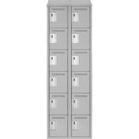 Clean Line Lockerette , 6 -tier, Bank of 2, 24" x 18" x 78", Steel, Grey, Rivet (Assembled) MAS Chibougamau