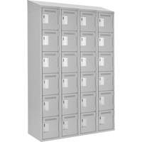 Clean Line Lockerette , 6 -tier, Bank of 4, 48" x 18" x 78", Steel, Grey, Rivet (Assembled) MAS Chibougamau