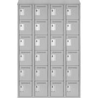 Clean Line Lockerette , 6 -tier, Bank of 4, 48" x 18" x 78", Steel, Grey, Rivet (Assembled) MAS Chibougamau