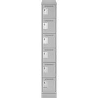 Clean Line Lockerette, 6 -tier, 12" x 18" x 82", Steel, Grey, Rivet (Assembled) MAS Chibougamau