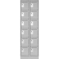 Clean Line Lockerette, 6 -tier, Bank of 2, 24" x 18" x 76", Steel, Grey, Rivet (Assembled) MAS Chibougamau