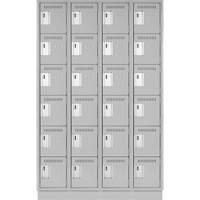 Petits casiers Clean Line, 6 niveaux, Bloc de 4, 48" x 18" x 76", Acier, Gris, Rivet (assembl&eacute;) MAS Chibougamau