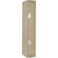 Clean Line Lockers, 2 -tier, 12" x 18" x 72", Steel, Beige, Rivet (Assembled) MAS Chibougamau