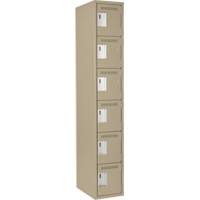 Petits casiers Clean Line, 6 niveaux, 12" x 18" x 72", Acier, Beige, Rivet (assembl&eacute;) MAS Chibougamau