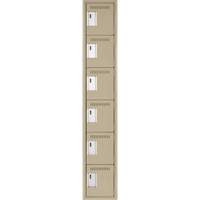 Petits casiers Clean Line, 6 niveaux, 12" x 18" x 72", Acier, Beige, Rivet (assembl&eacute;) MAS Chibougamau