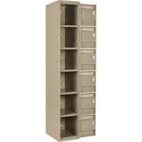 Clean Line Lockerette, 6 -tier, Bank of 4, 48" x 18" x 72", Steel, Beige, Rivet (Assembled) MAS Chibougamau